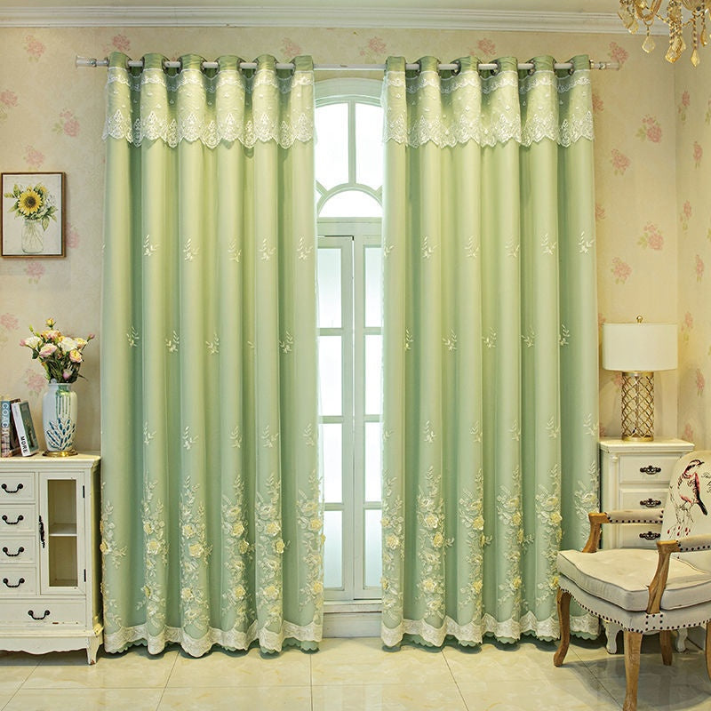 Chambre Shading Mariage Maison Double Rideau ouvert Finitioned Set