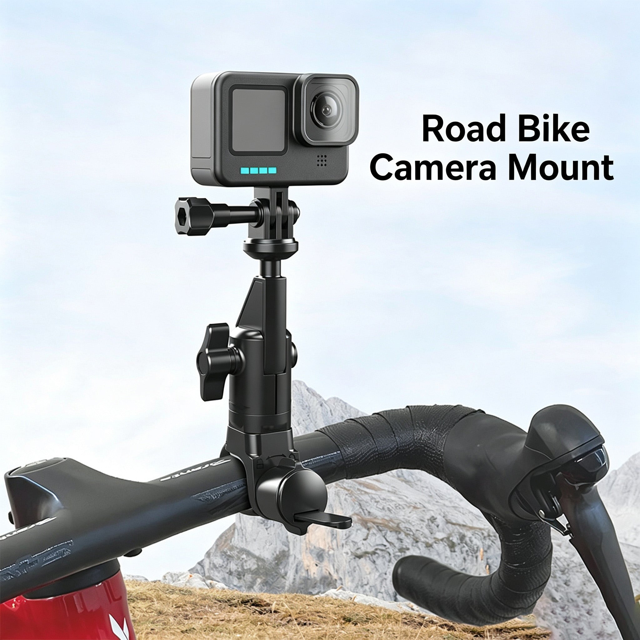 360 Support de caméra d'action pour moto E Bike Road Bike Support de poignée de vélo pour spor