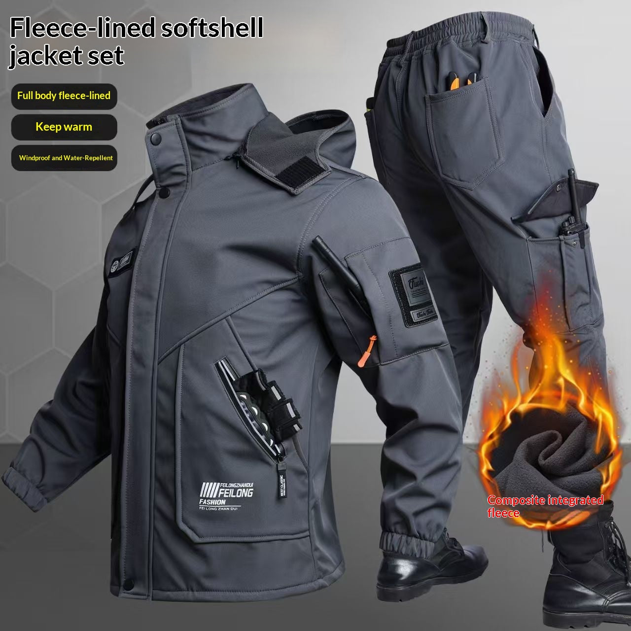 Hommes Sports de plein air Tactique polaire épais coupe-vent