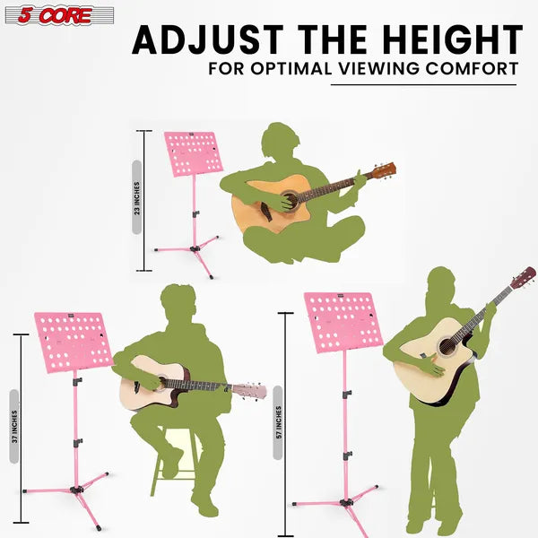 5 Core Music Stand pour partitions de musique réglable hauteur Portable pliable Atril Para Partitura