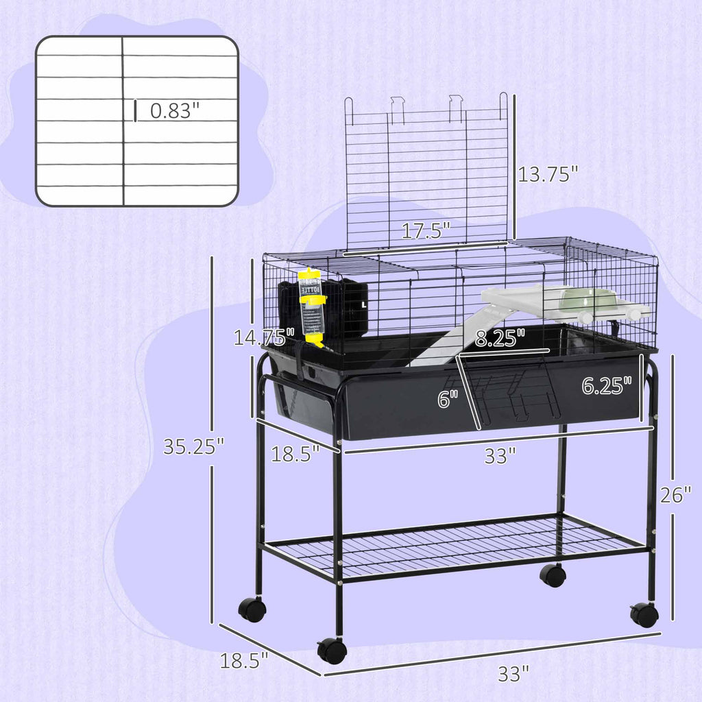 Petite cage animale de deux étages amovible du stand