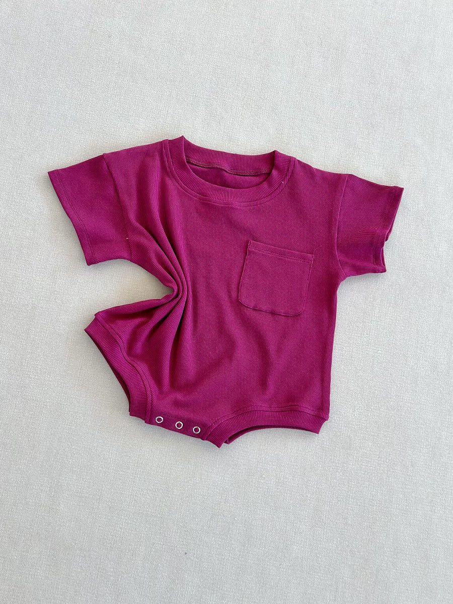Bébé Été Manche courte Coupe en triangle lisse