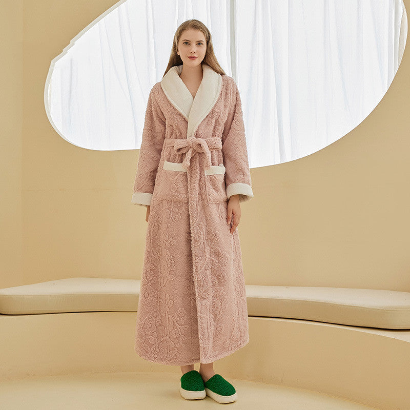 Jaquard Double couche Épaisseur de chemise de nuit en flanelle