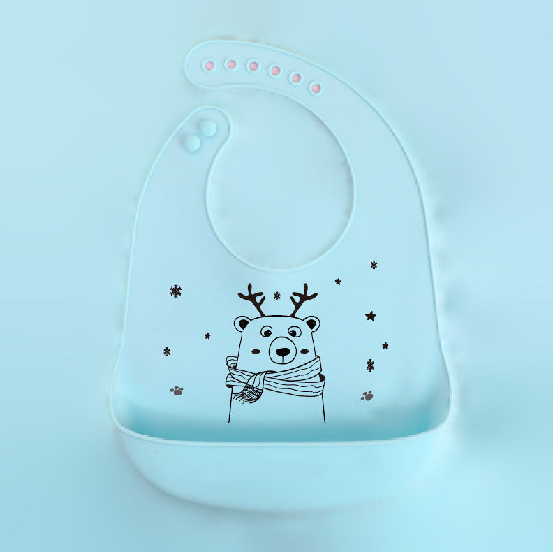 Bébé dessin animé créatif imprimé silicone Bib