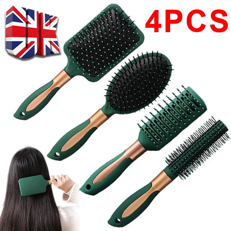 Ensemble de brosse à cheveux 4pcs pour les femmes Salon professionnel de coiffure Peigne massage brosse à cheveux