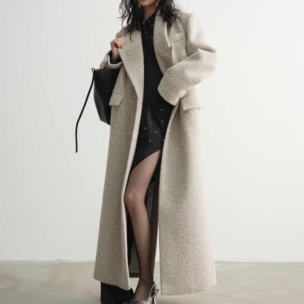 Woolen Super-long Coat Femme