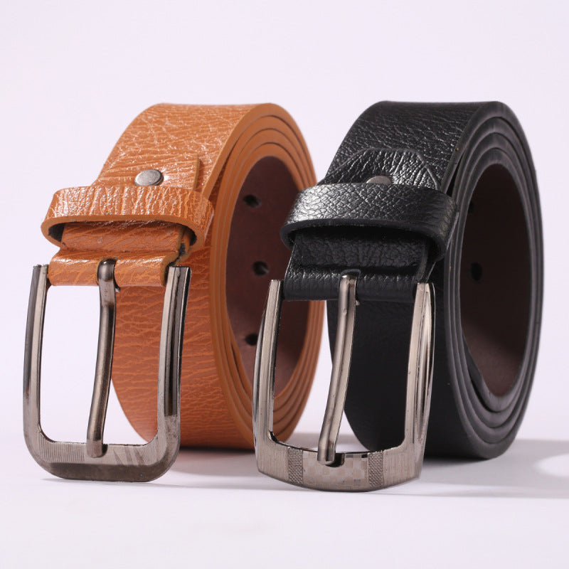 Ceinture en cuir casual homme avec une boucle d'épingle pour pantalons