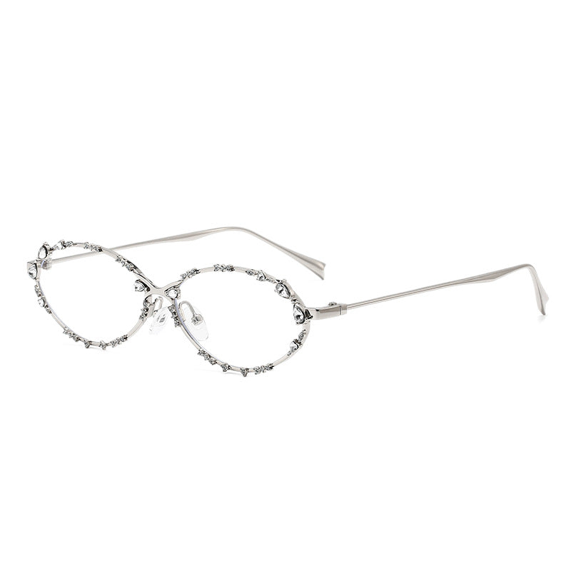 Lunettes de soleil de cadre en métal ovale de l'Ovale de la Bow