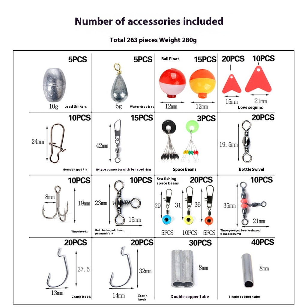 Tube de cuivre Sinker 263 pièces Accessoires de pêche costume
