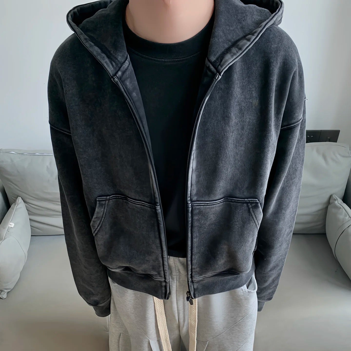 Veste de sweat à capuche à capuche à dos de boucle