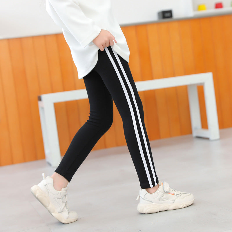 Stretchy full-length pants for children suitable for outdoor wear