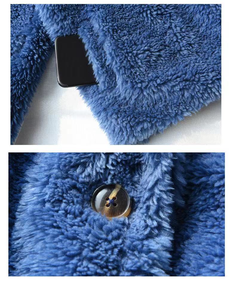 Manteau de cachemire en fourrure épaissé