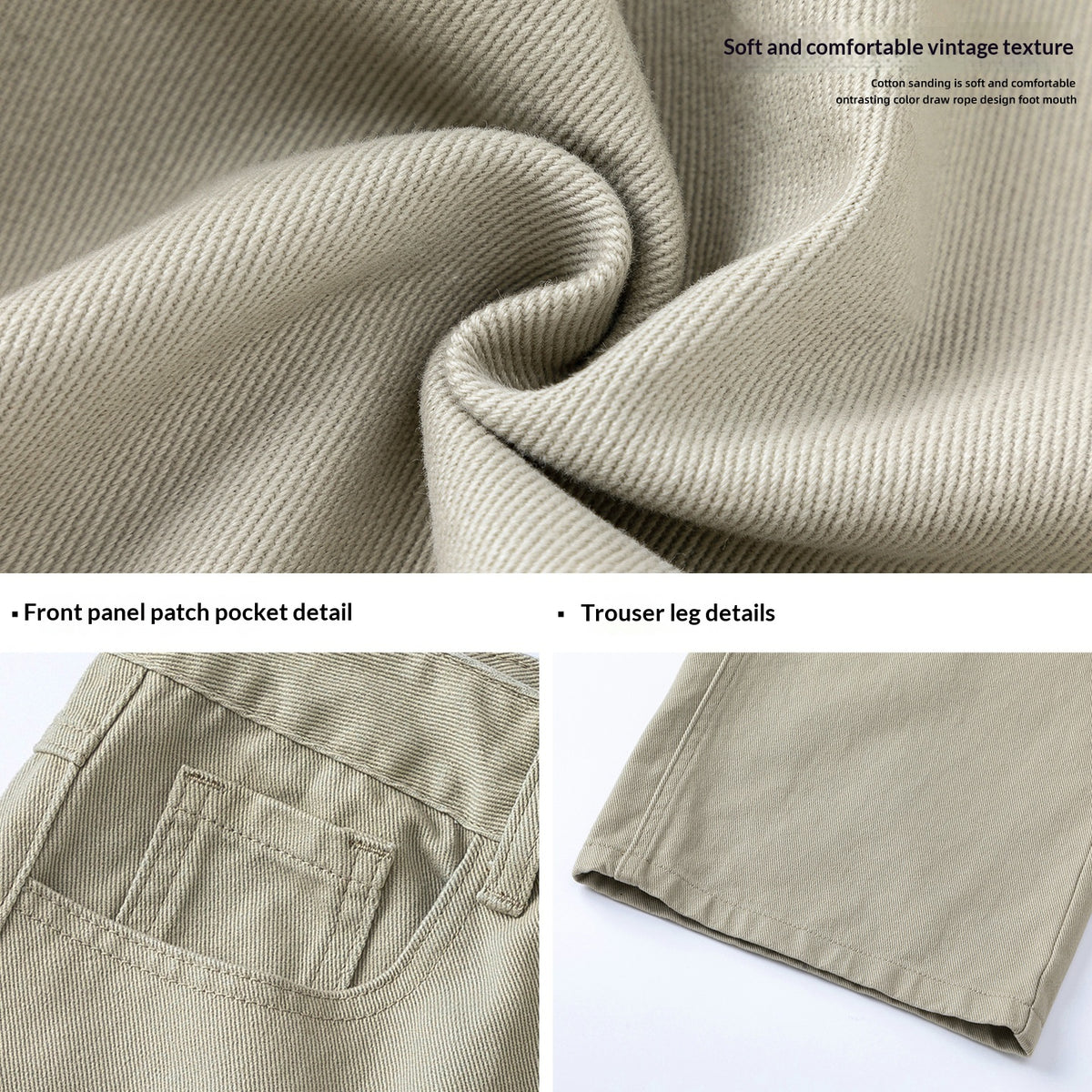 Pantalon semi-élastique semi-élastique retro en coton pour hommes