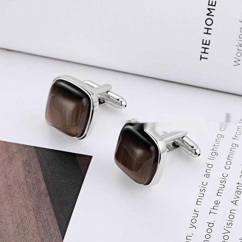 Men's High-end Opal Cufflinks Business Shirt Français Cufflink Ornament