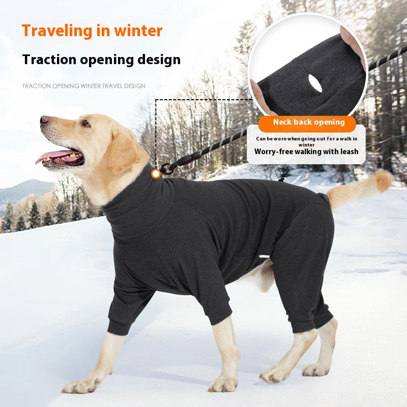 Vêtements de chien à quatre pattes High Collar Warm Vêtements de chien polaire à l'épreuve du froid