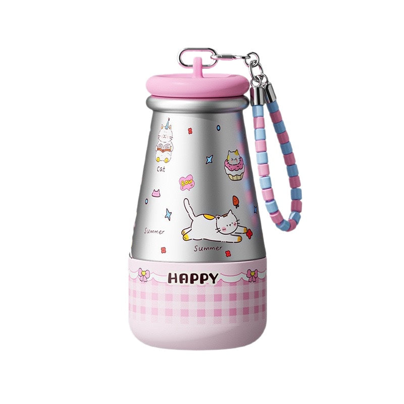 Bouteille d'eau mignonne en acier inoxydable 316 avec poignée