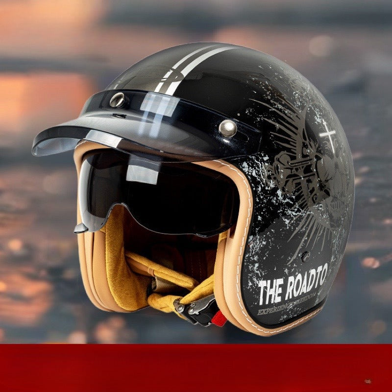Casque de moto Casque de moto homme et femme voiture électrique Gants intégrés