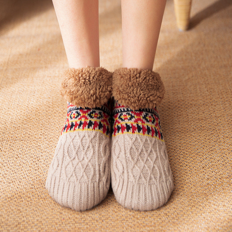Chaussettes Cozy Fleece Bootie Chaussettes antidérapantes pour femmes et hommes
