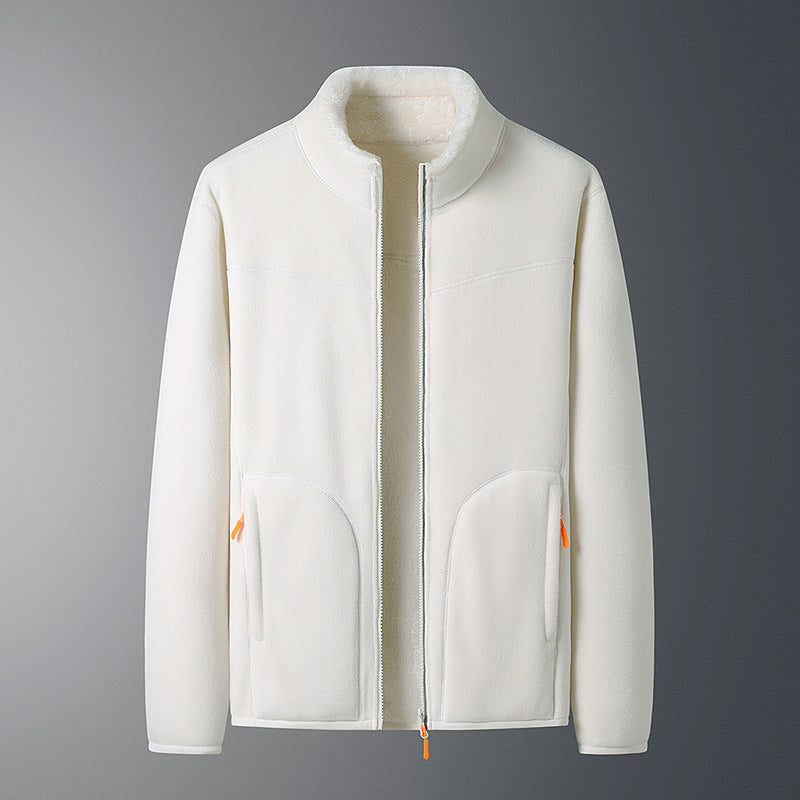 Veste polaire à deux faces en velours de corail à deux faces en polaire de style cachemire