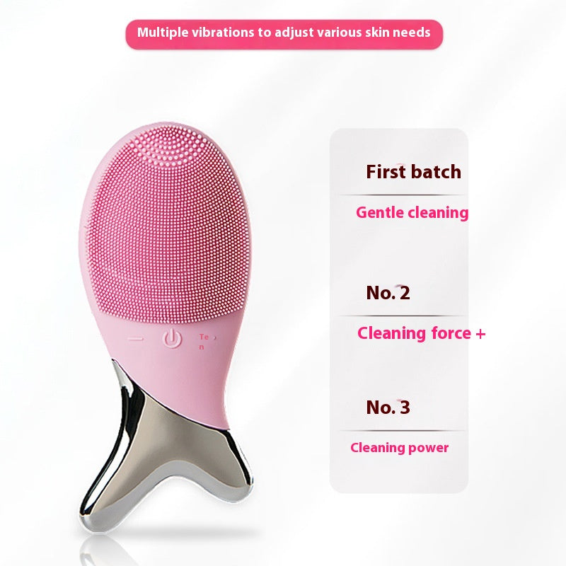 Système de nettoyage de gel de silicone Nettoyant du visage électrique Brosse de nettoyage Poches inductifs