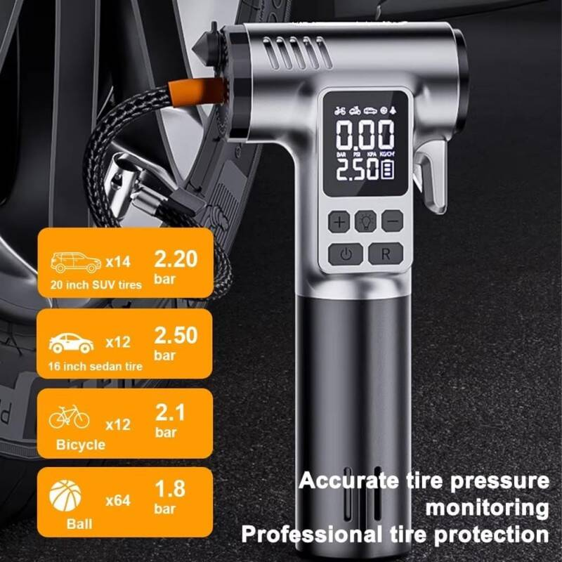 Air de voiture sans fil portable avec 150 PSI haute pression