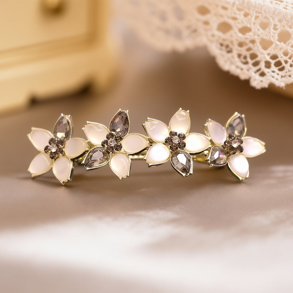 Gros et petits clips de printemps de style coréen avec des Strass