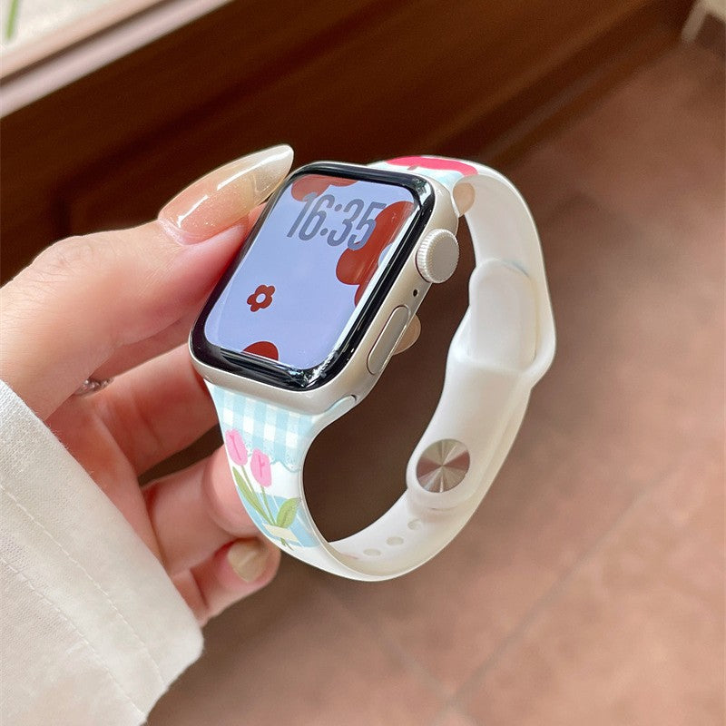 Bracelet en silicone imprimé pour femmes Style