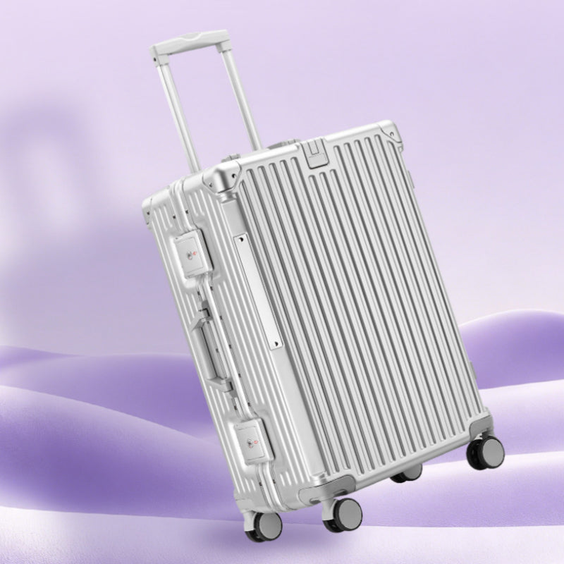 Valise de roulement en aluminium de grande capacité pour voyages d'affaires