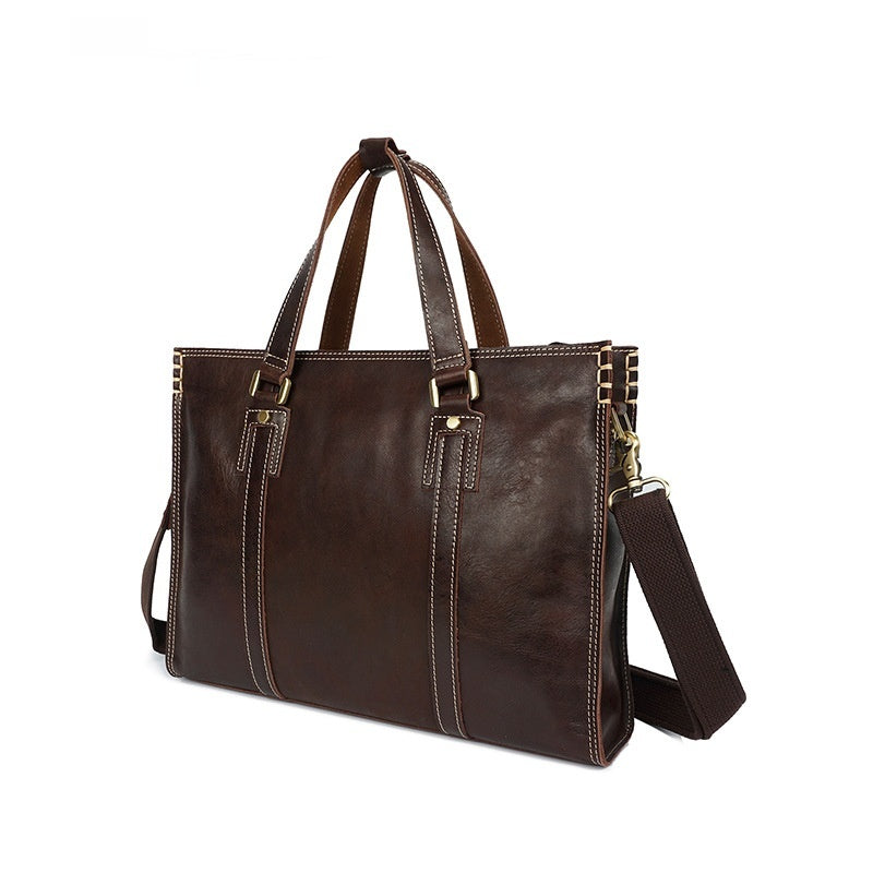 Première couche Cowhide Oily Sac de messager en cuir