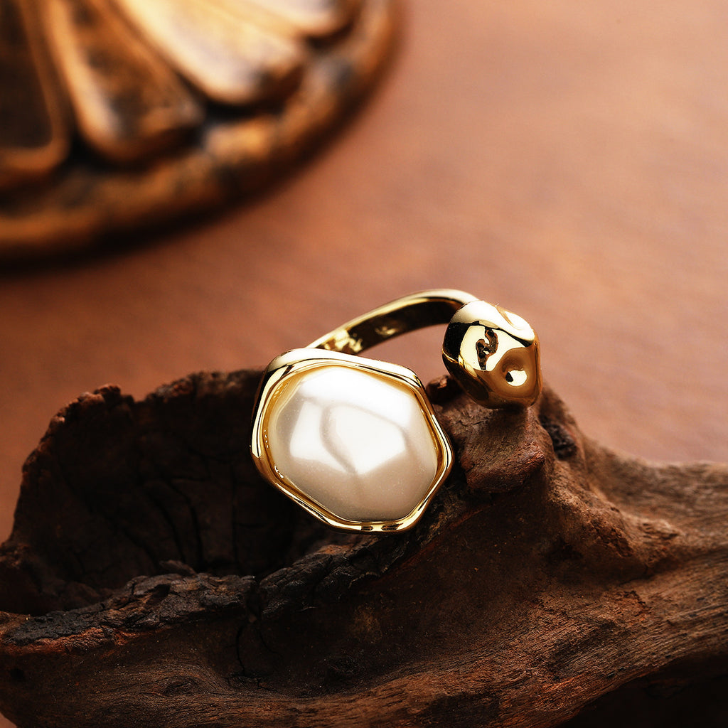 Bague réglable barco perle de luxe légère pour les femmes