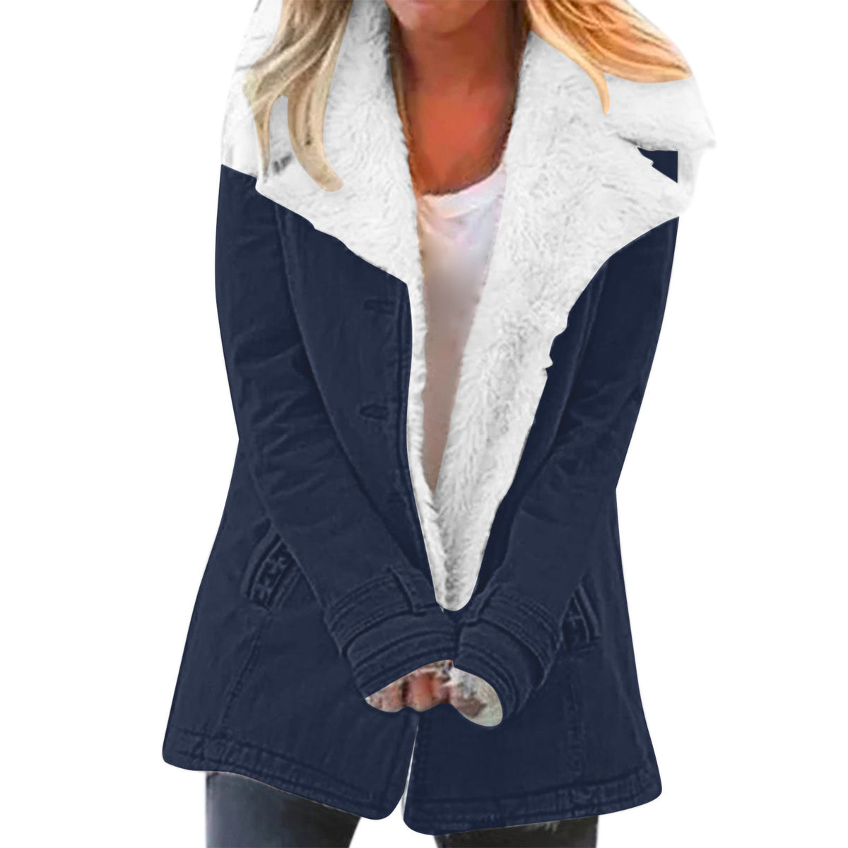 Manteau de coton chaud à manches longues à manches longues