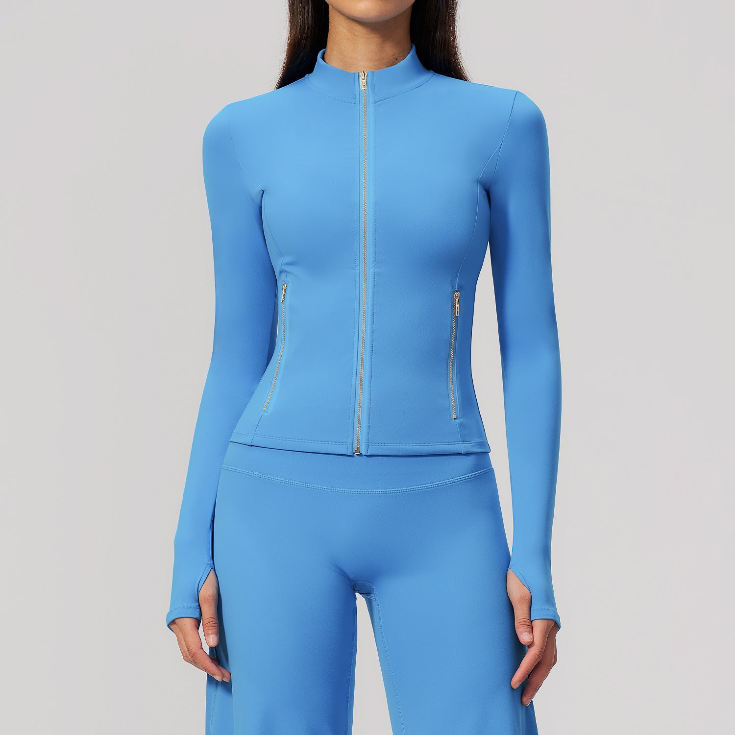 Veste de sport pour femmes Cardigan Zip-up Stretchy Fitness