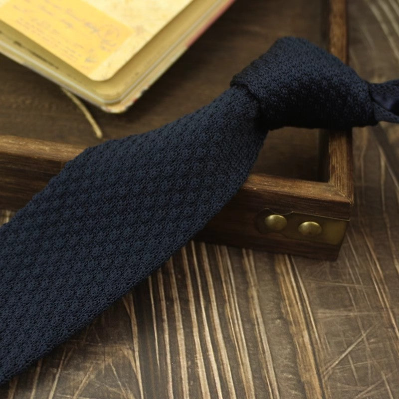 Narrow Woolen College Style Tie tricotée pour les hommes et les femmes