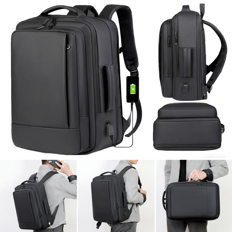 Sac à dos pour ordinateur portable 16 pouces Etanche USB Rucksack Grand sac à bagages de voyage