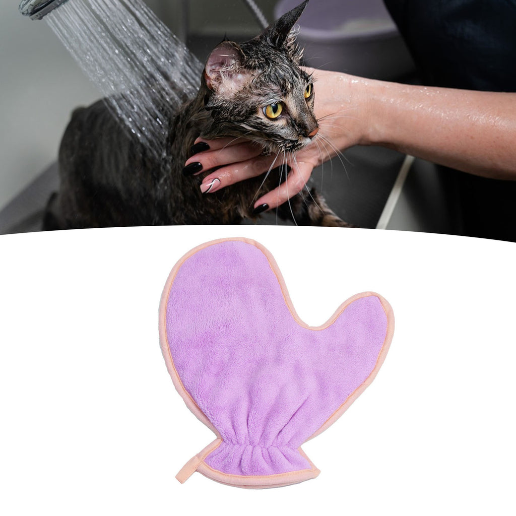Serviette de bain pour chiens de chien Double côté Absorbent fibre Gants Cat Hygiène fournitures Soft Lightweig