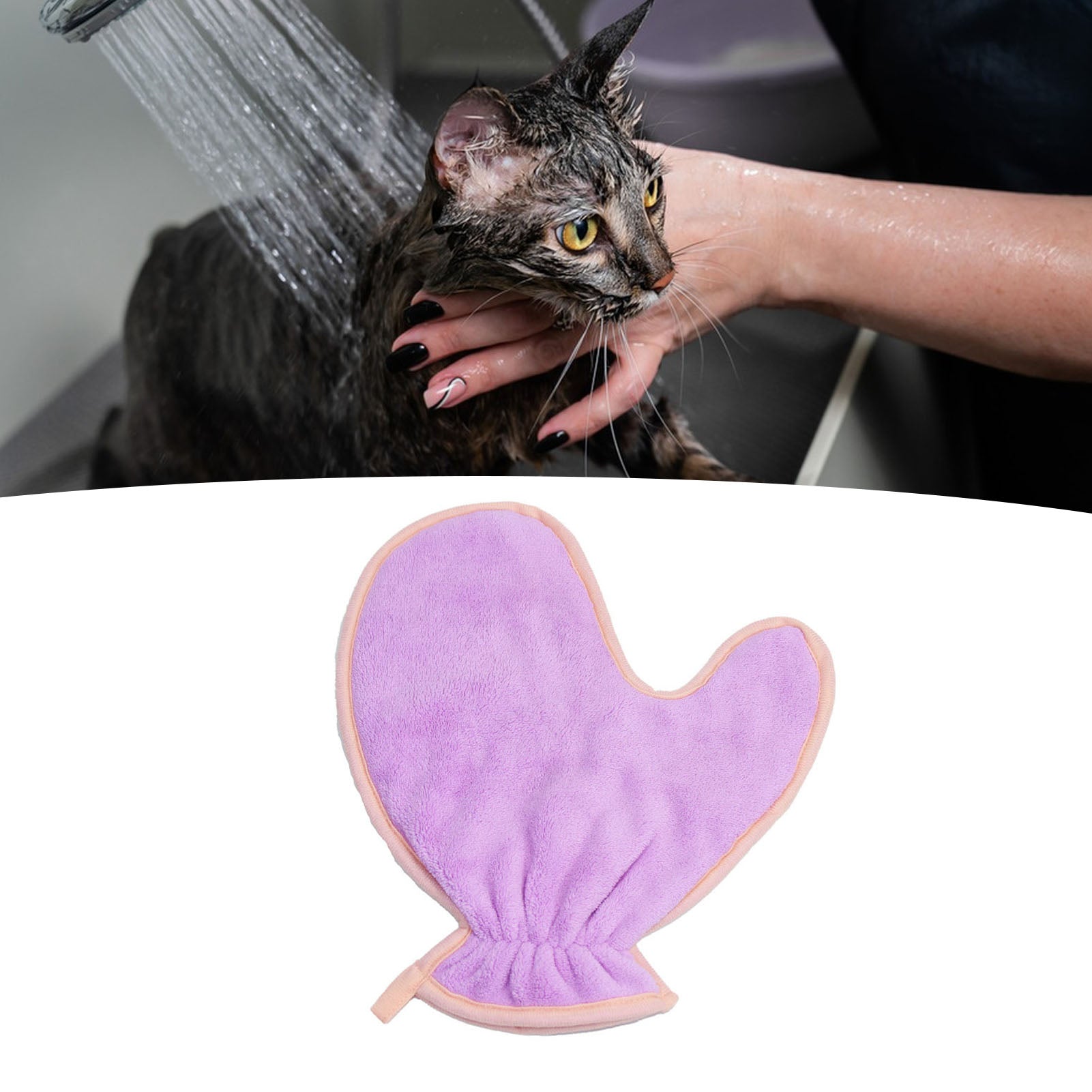 Serviette de bain pour chiens de chien Double côté Absorbent fibre Gants Cat Hygiène fournitures Soft Lightweig