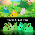 Petit animal décoration-grand lapin lumineux-aléatoire couleur-résine-1 pièce