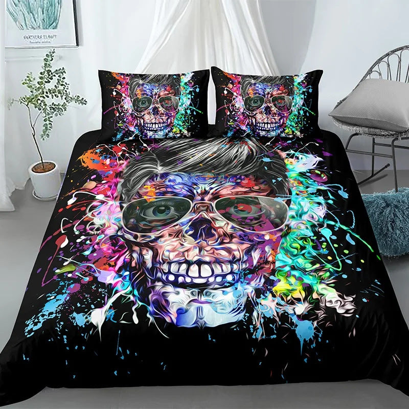 Crâne d'Halloween Imprimé Couverture matelassée Costume gothique