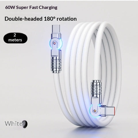 Gaming Dual-bend Rotating PD Câble de données de recharge rapide