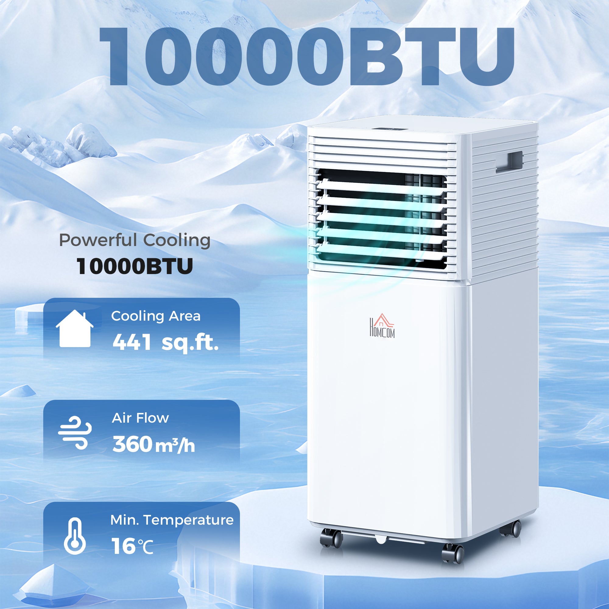 10000 BTU Climatiseur mobile pour refroidissement et déshumidification