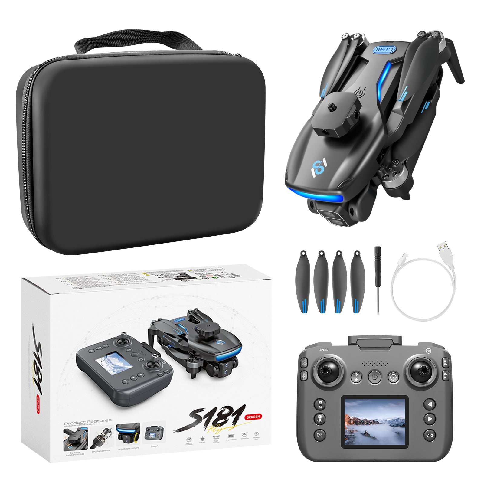 Drone S181 Drone Brushless One-Key Return Intelligent Obstacle Evitement Quadcopter Remote