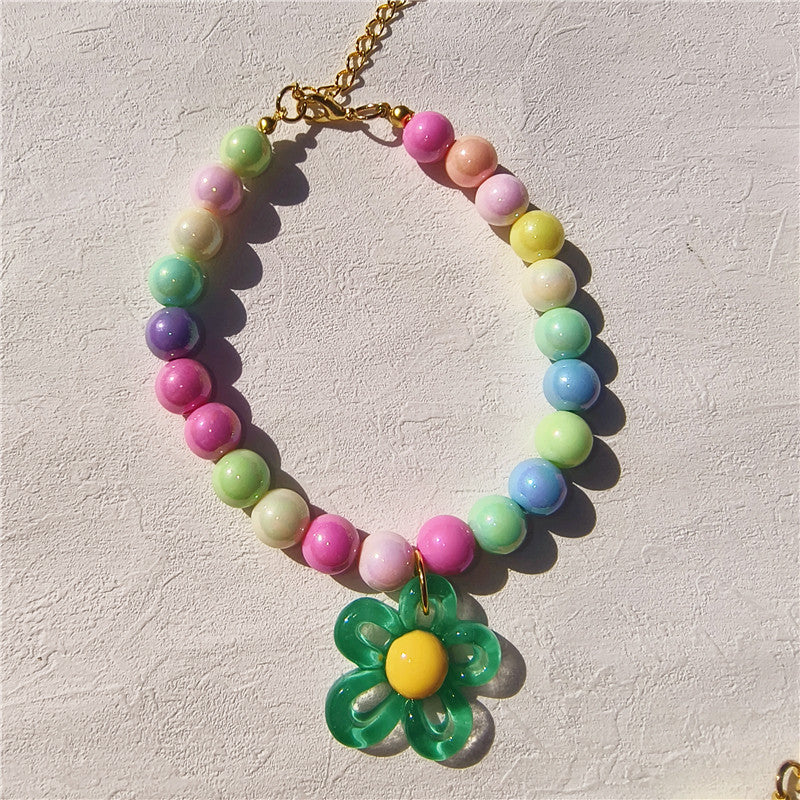 Collier pour animaux de compagnie coloré fait main
