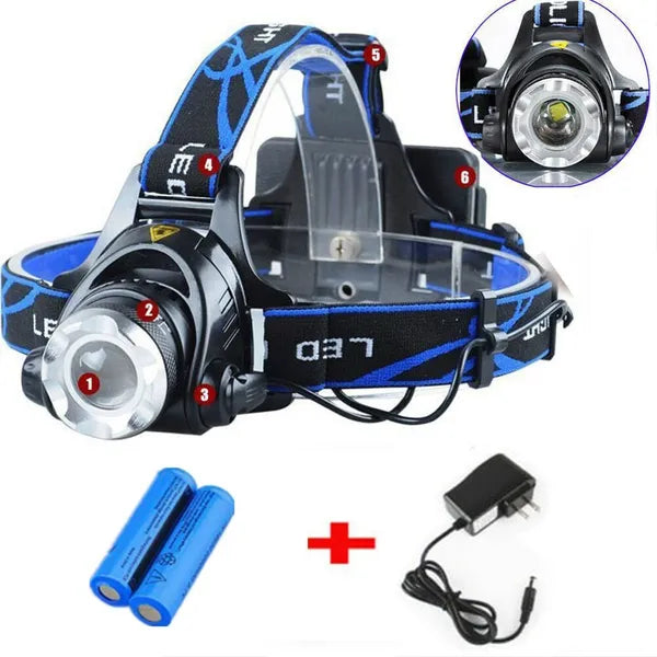 Super Bright 9900000LM Lampe de poche phare LED rechargeable