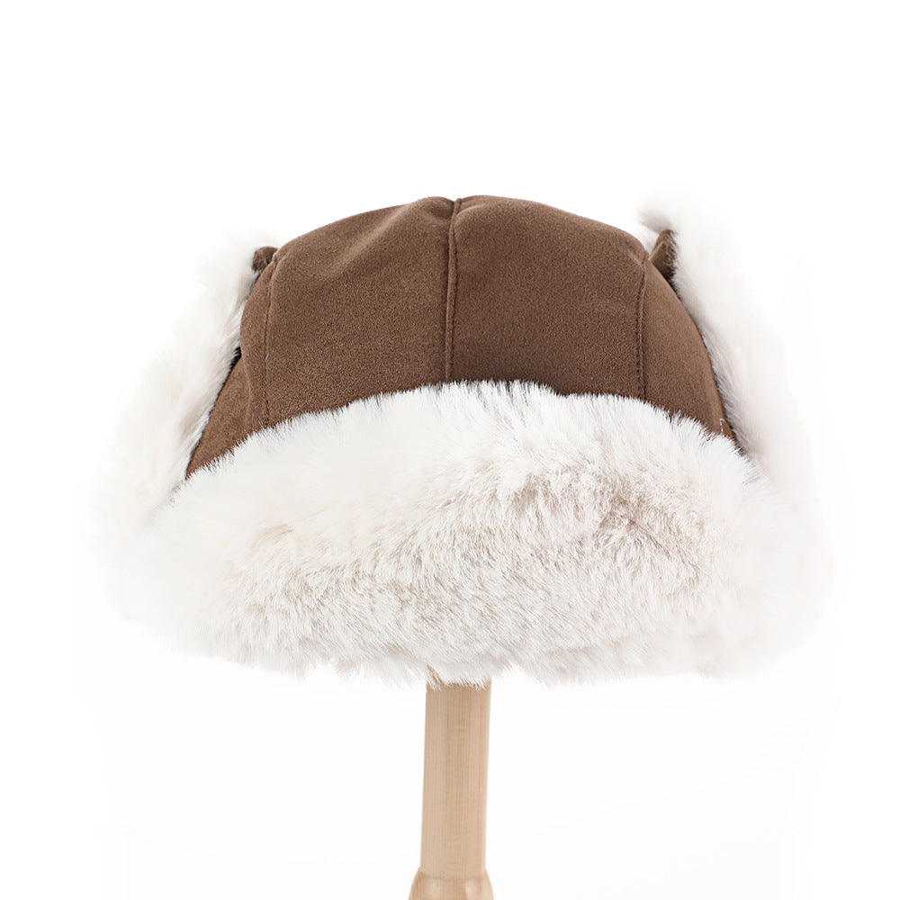 Chapeau de protection de l'oreille chaude et épaisse pour hommes en peluche pour le temps froid