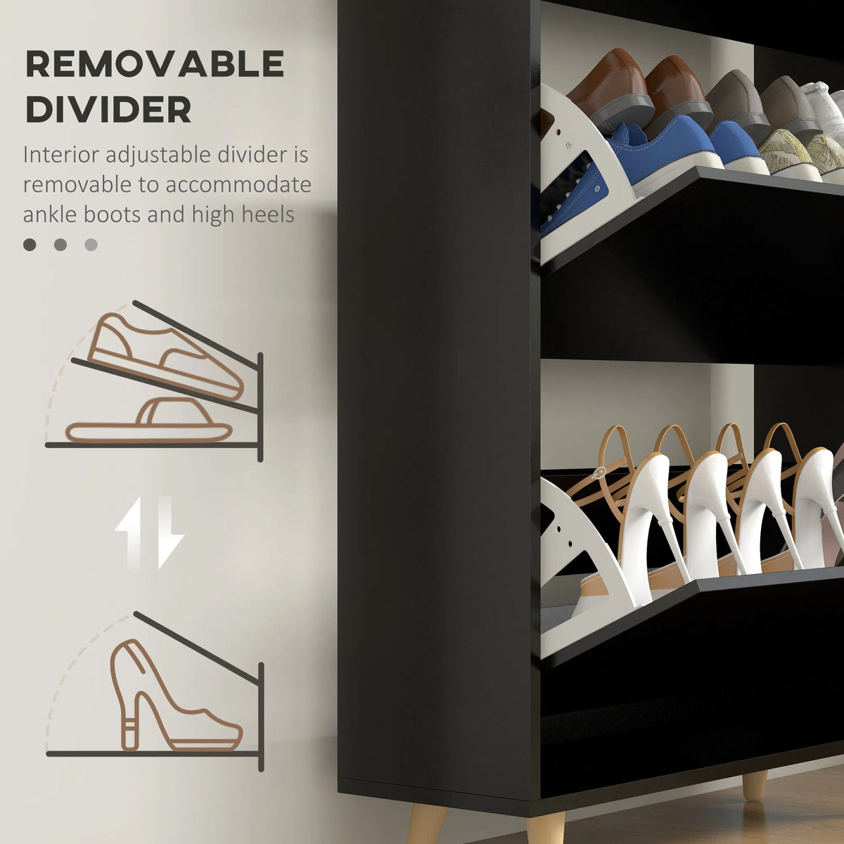 Armoire de rangement avec 3 tiroirs et étagères réglables