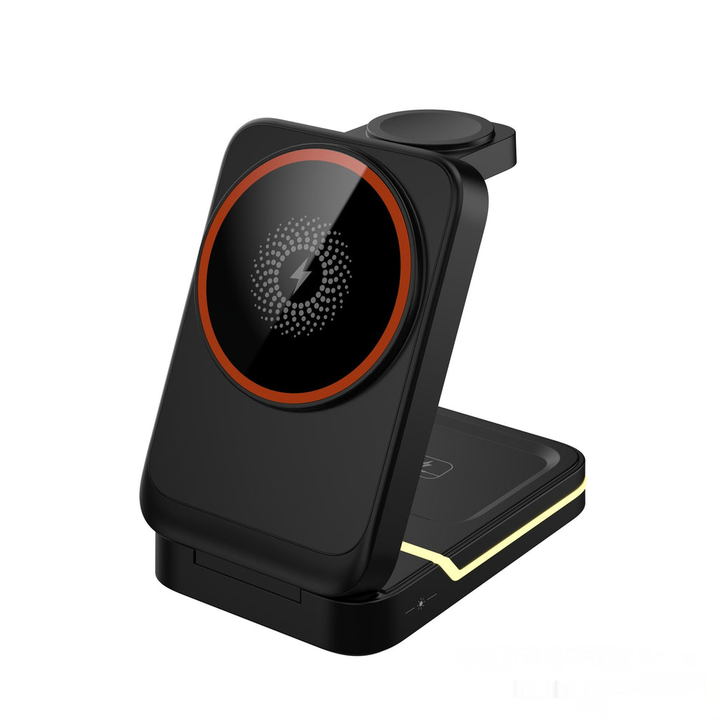 3-in-1 Foldable Fast Charging Stand with Magnetic Wireless Charging
