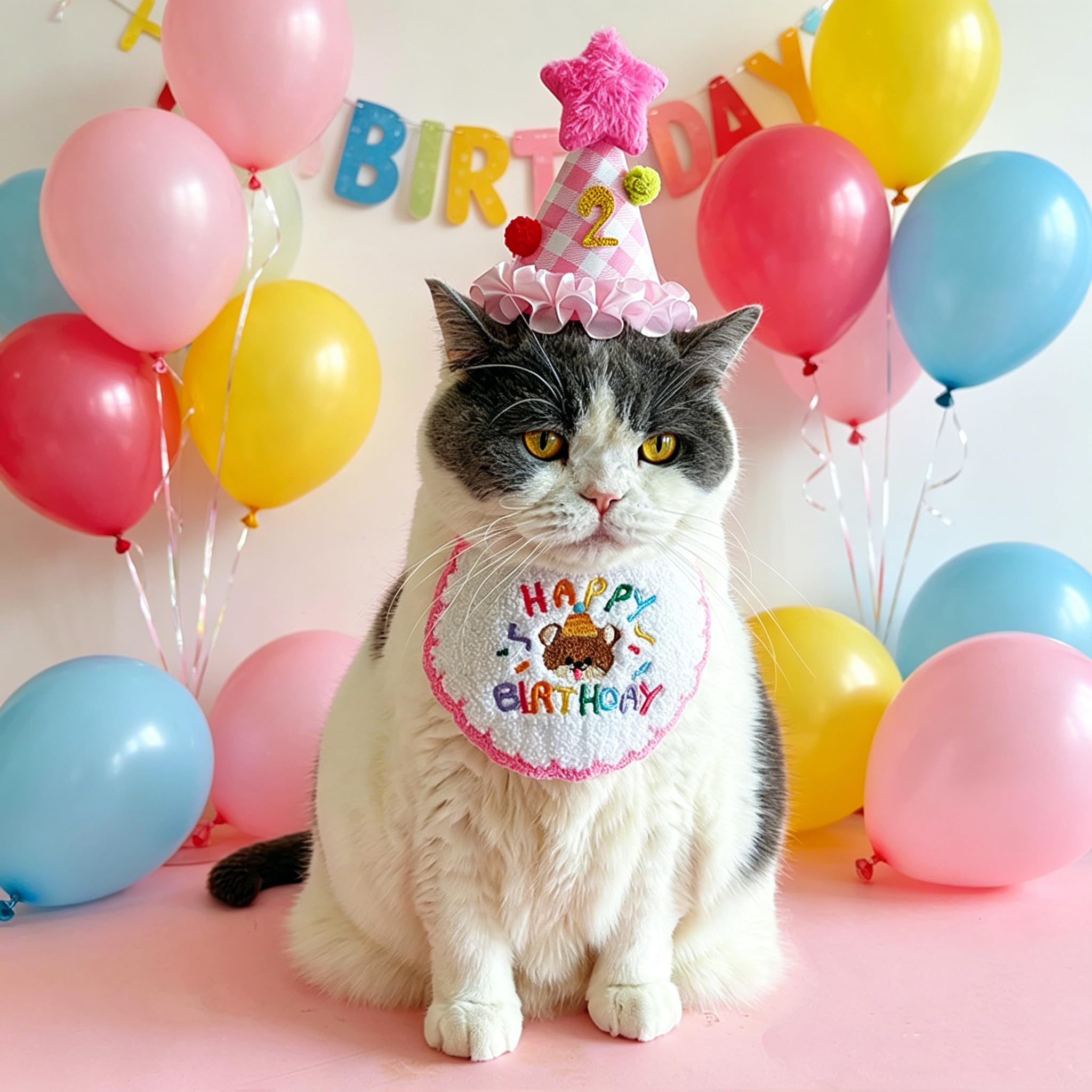 Fournitures pour fête d'anniversaire de chat