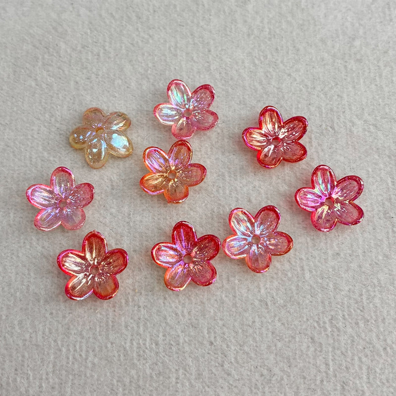 Graduent Perles Cinq-Petales Lumineuses Fleurs Acryliques
