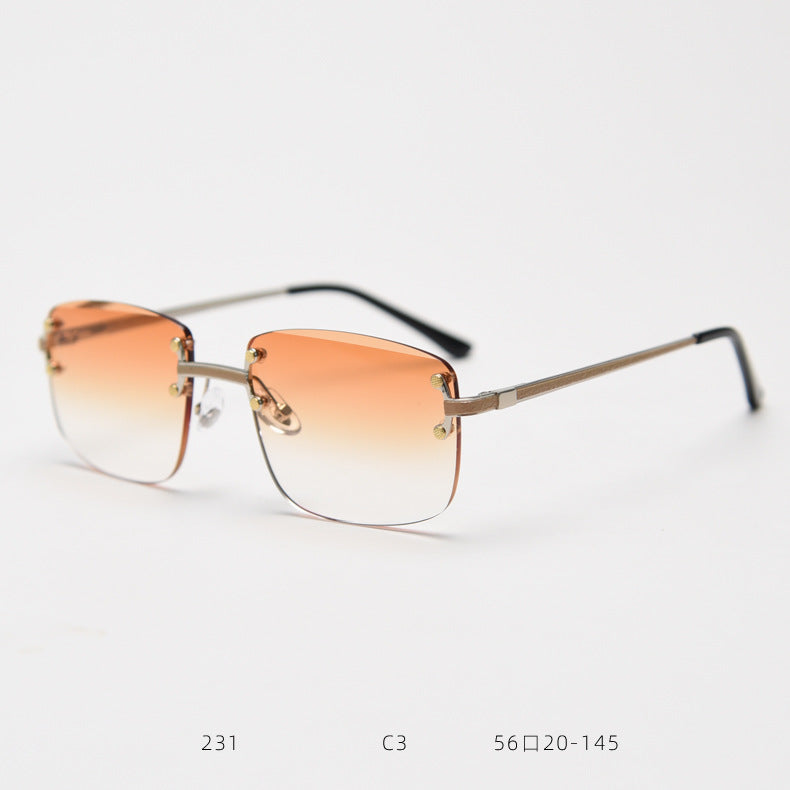 Lunettes de soleil carrées sans cadre
