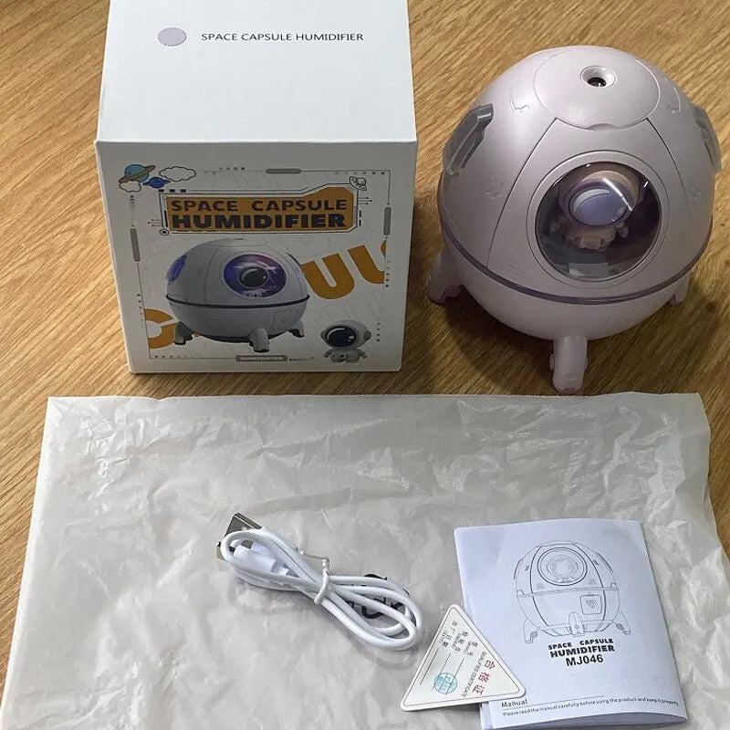 Bureau d'humidificateur portable USB Astronaute Space Air Humidificateur Diffuseur 220ML Avec Colorfu